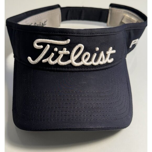 Titleist Footjoy FJ Pro V1 - Adult Adjustable Visor Hat Black Golf Course - Picture 1 of 5